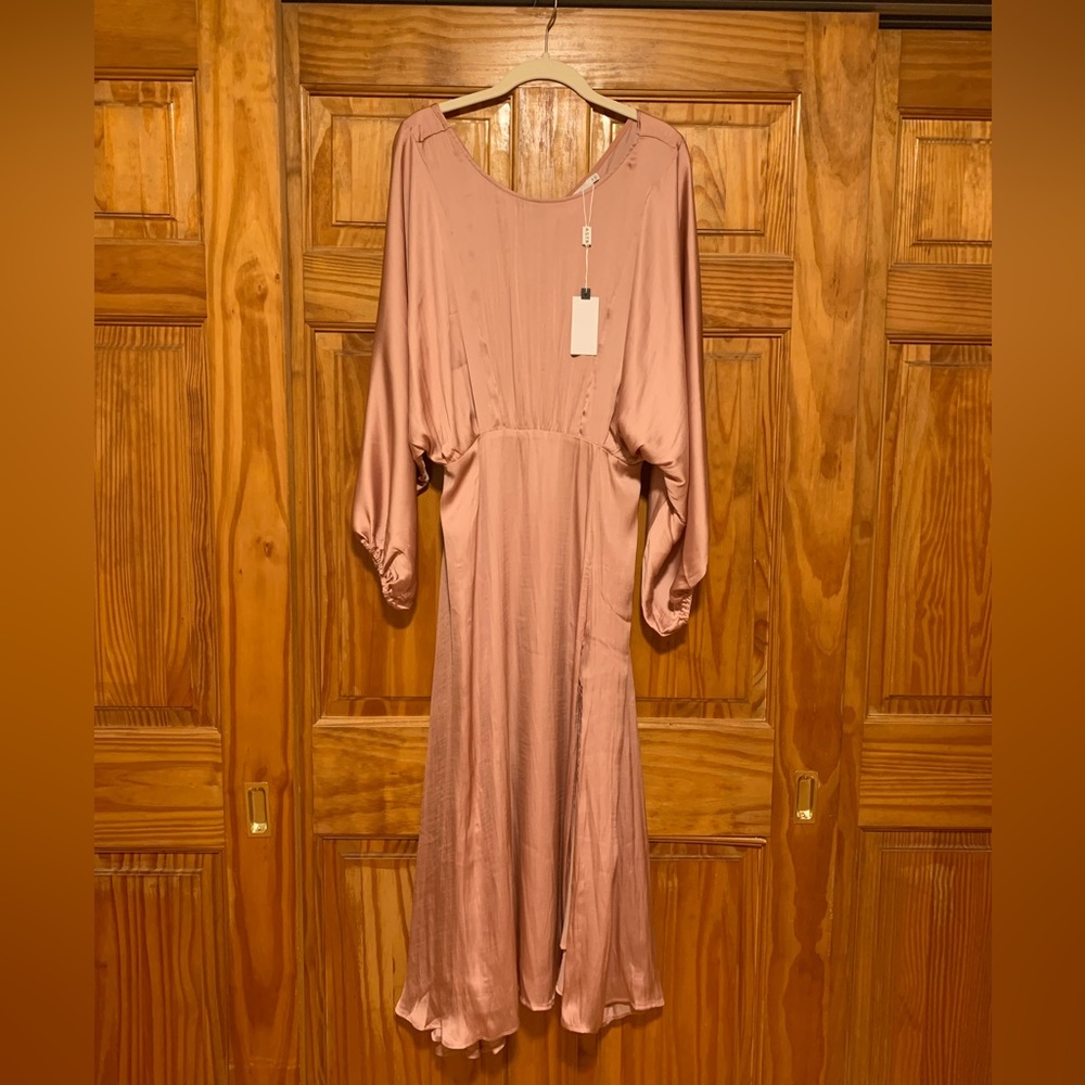 Marin Dolman Sleeve Midi Dress - MAUVE / XL